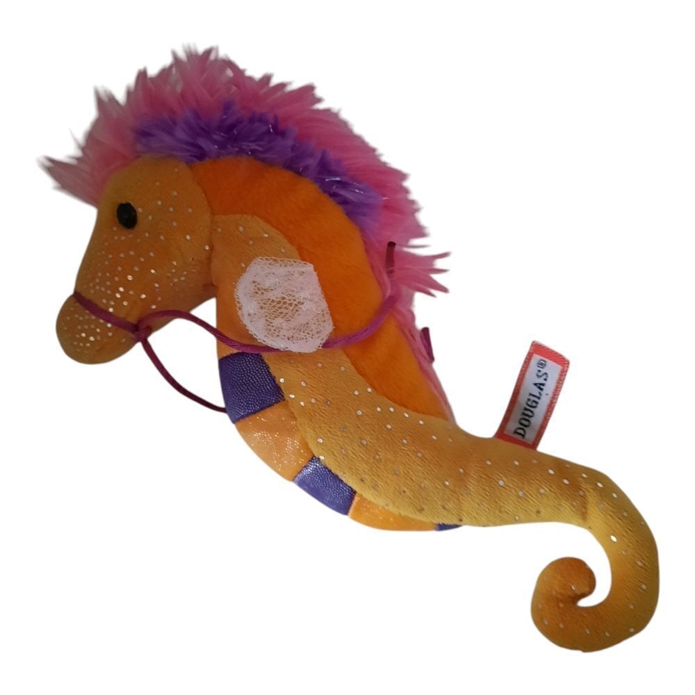 Douglas Orange Seahorse Plush Toy